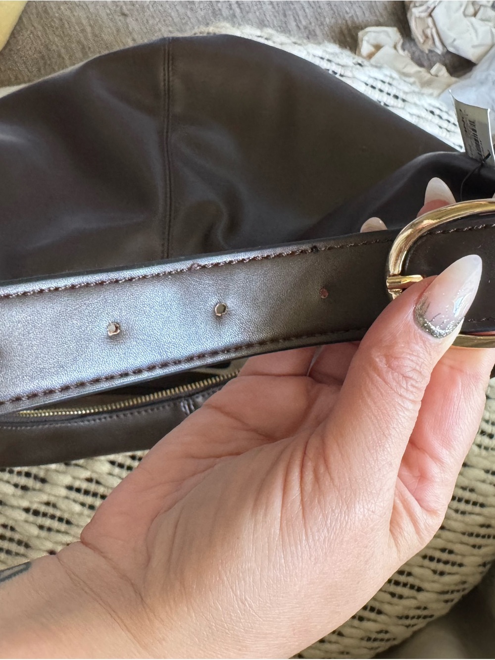 Chocolate brown Leather Hobo Bag - Classic Women's Shoulder Bag - Picture 11 of 13
